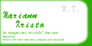 mariann kristo business card