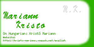 mariann kristo business card